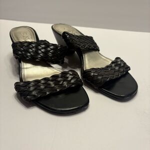 Life Stride Women's Black Open Toe Mule Slide Sandal Slip-On Size 7 FLAW